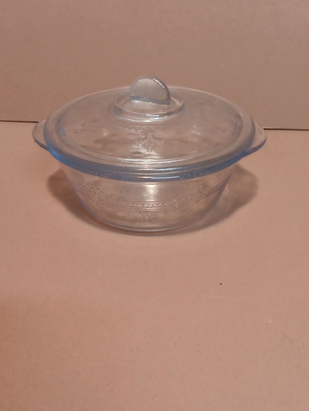 Vintage mini Fire-King Philbe Sapphire Blue Individual Casserole Dish w/Lid